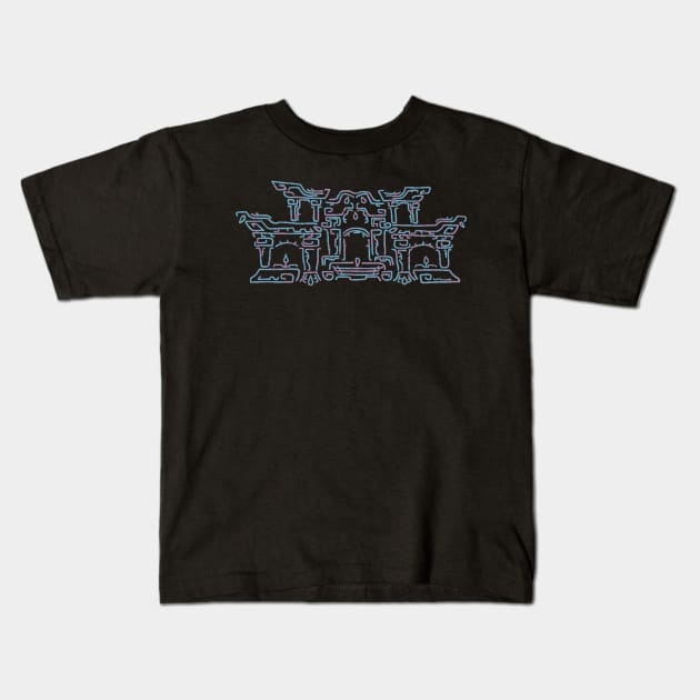 Blue and Purple Geoglyph 2 (Totk) Kids T-Shirt by HeartonSleeves